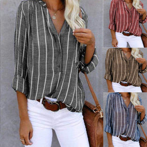 Women Printed Striped Shirt