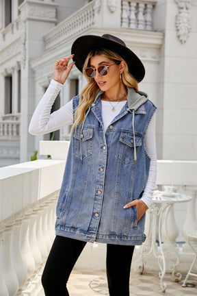 Loose Casual Women's Denim Vest Coat