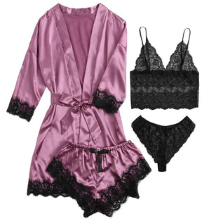 Ladies Pajamas Four-Piece Set