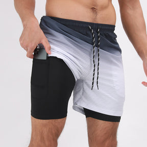 Men’s Printed Beach Shorts Double Layer