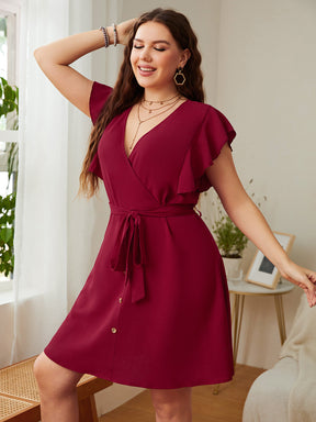 Summer Plus Size Ladies Deep V Dress