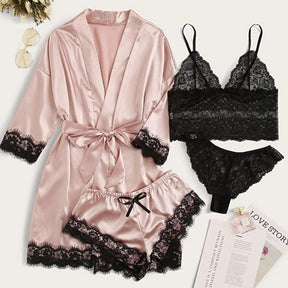 Ladies Pajamas Four-Piece Set