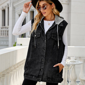 Loose Casual Women's Denim Vest Coat